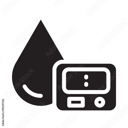 Diabetes Glucose Monitoring Solid Icon