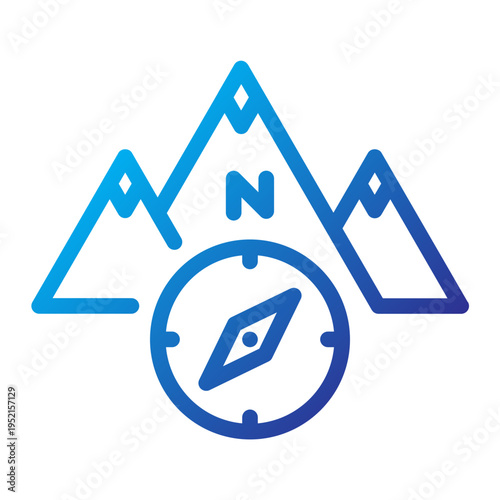 Free Download Mountain Navigation Line Gradient Icon - GFXLoad