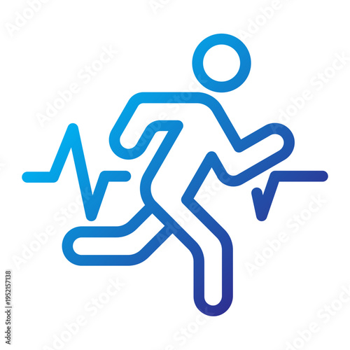 Running Activity Line Gradient Icon