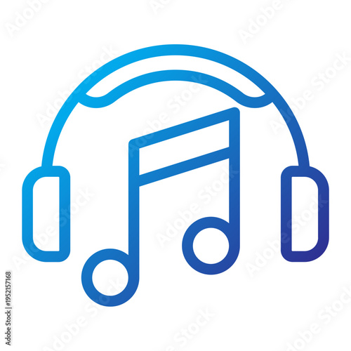 Relaxation Music Line Gradient Icon