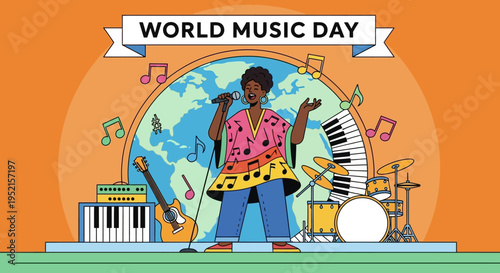 Woman Playing Guitar on Stage.