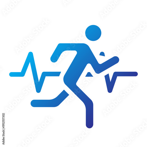 Cardio Heart Rate Tracking Solid Gradient Icon