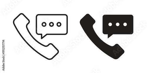 Contact us icon clipart symbol isolated on white background. Flat and stroke designs.