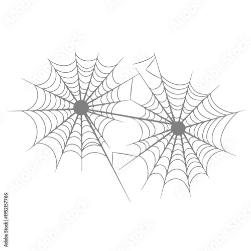 Realistic spider web vector illustration set isolated on transparent background. Creepy cobweb corner decoration for Halloween design, spooky gothic gothic aesthetic, hand-drawn net pattern graphic.