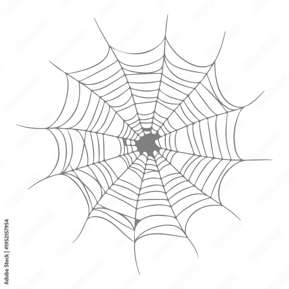 Obraz premium Realistic spider web vector illustration set isolated on transparent background. Creepy cobweb corner decoration for Halloween design, spooky gothic gothic aesthetic, hand-drawn net pattern graphic.