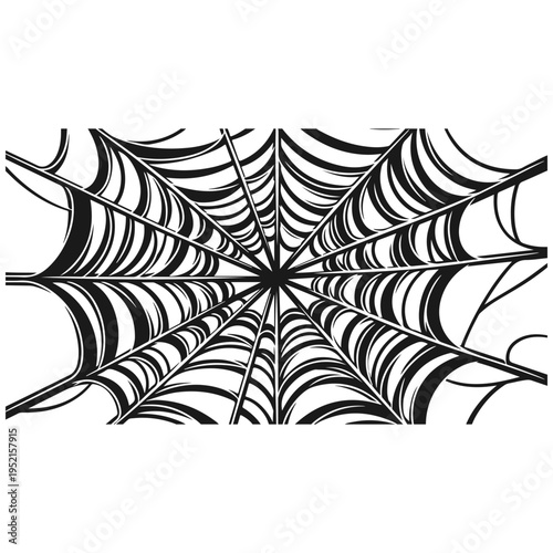 Realistic spider web vector illustration set isolated on transparent background. Creepy cobweb corner decoration for Halloween design, spooky gothic gothic aesthetic, hand-drawn net pattern graphic.
