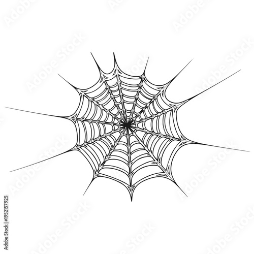 Realistic spider web vector illustration set isolated on transparent background. Creepy cobweb corner decoration for Halloween design, spooky gothic gothic aesthetic, hand-drawn net pattern graphic.