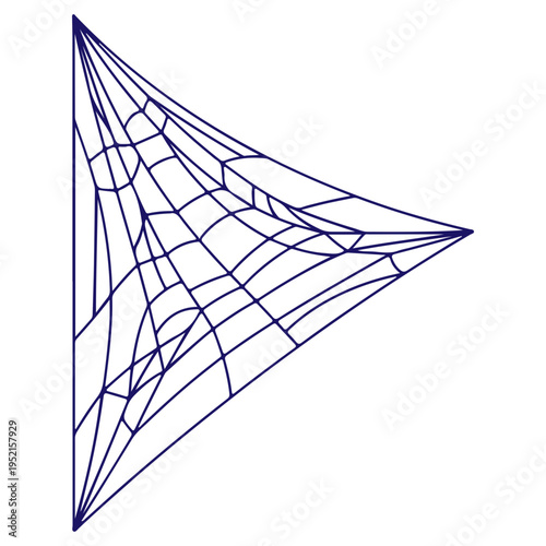 Realistic spider web vector illustration set isolated on transparent background. Creepy cobweb corner decoration for Halloween design, spooky gothic gothic aesthetic, hand-drawn net pattern graphic.
