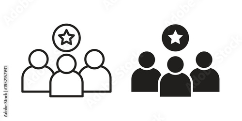 Customer experience icon clipart symbol isolated on white background. Flat and stroke designs.