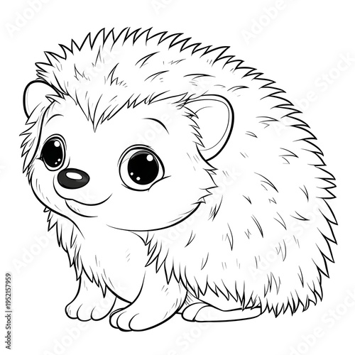 A cute hedgehog coloring page.
