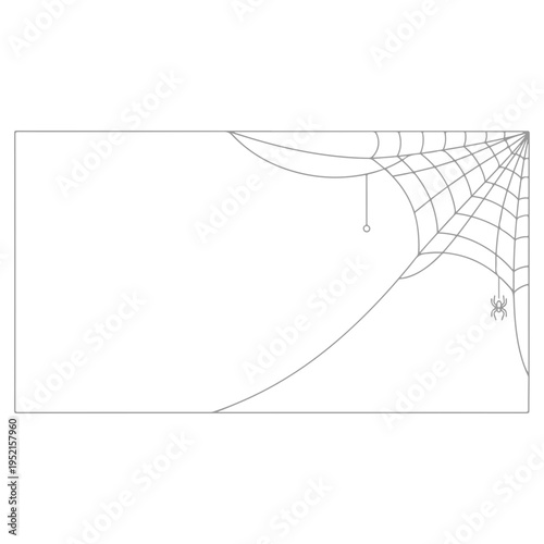 Realistic spider web vector illustration set isolated on transparent background. Creepy cobweb corner decoration for Halloween design, spooky gothic gothic aesthetic, hand-drawn net pattern graphic.