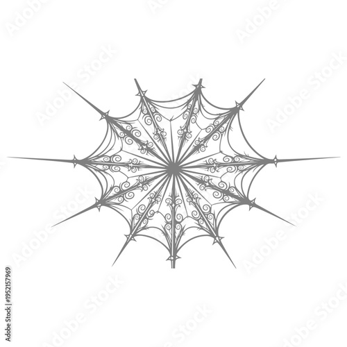 Realistic spider web vector illustration set isolated on transparent background. Creepy cobweb corner decoration for Halloween design, spooky gothic gothic aesthetic, hand-drawn net pattern graphic.