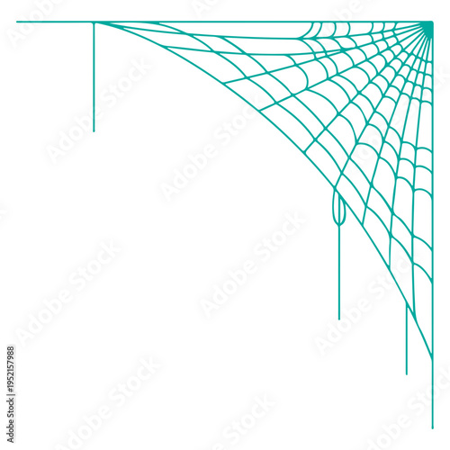 Realistic spider web vector illustration set isolated on transparent background. Creepy cobweb corner decoration for Halloween design, spooky gothic gothic aesthetic, hand-drawn net pattern graphic.