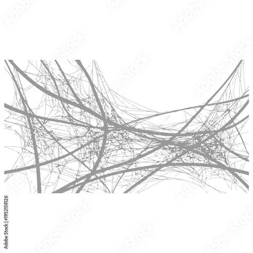 Realistic spider web vector illustration set isolated on transparent background. Creepy cobweb corner decoration for Halloween design, spooky gothic gothic aesthetic, hand-drawn net pattern graphic.