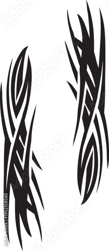 トライバル風おしゃれなタトゥー・線画のマークイラスト