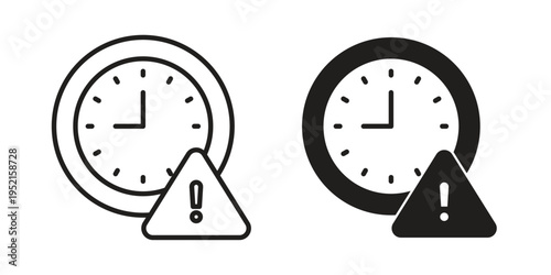 Expiry icon clipart symbol isolated on white background. Flat and stroke designs.