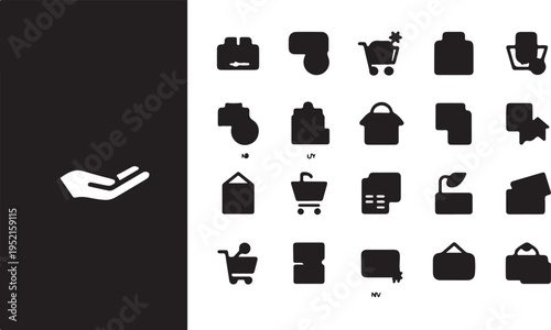A Comprehensive Collection of Flat Design Icons Representing Various E-commerce and Business Concepts for Digital Applications