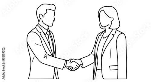 Business handshake illustration representing agreement and successful partnership