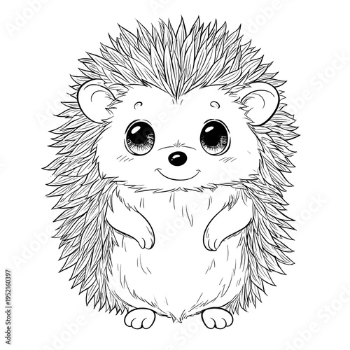 A cute hedgehog coloring page.