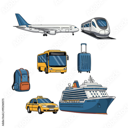 Various transportation modes for travel and commute