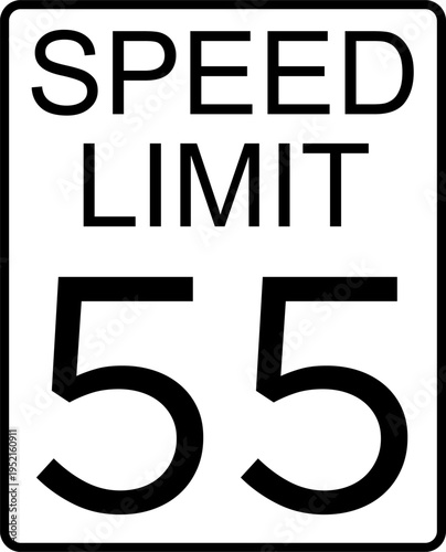 speed limit 55 mph sign