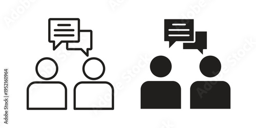 Communication icon in black and white. clipart and line style icons