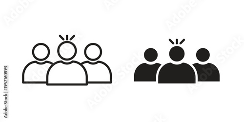 Community icon in black and white. clipart and line style icons