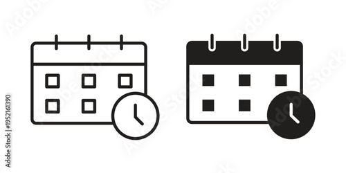 Deadline icon in black and white. clipart and line style icons