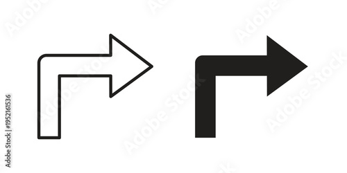 Directions icon in black and white. clipart and line style icons