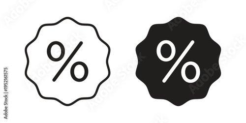 Bild auf Leinwand Discount icon in black and white. clipart and line style icons