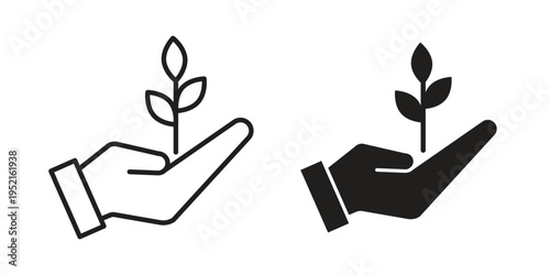 Environment icon in black and white. clipart and line style icons