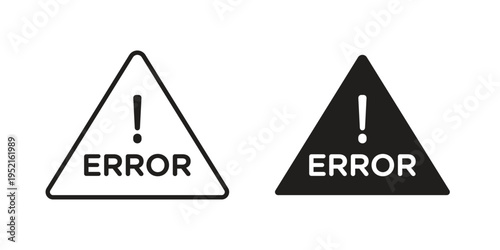 Error icon in black and white. clipart and line style icons