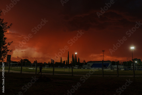 23 Feb 2026, Santa Rosa, Argentina Spectacular evening stomy sky in Argentina, with dramatic storm and dust clouds