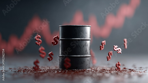 Oil barrel and Dollar Signs...
