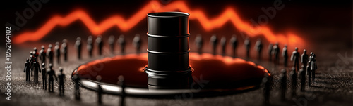 Oil Barrel surrounded by Pe...