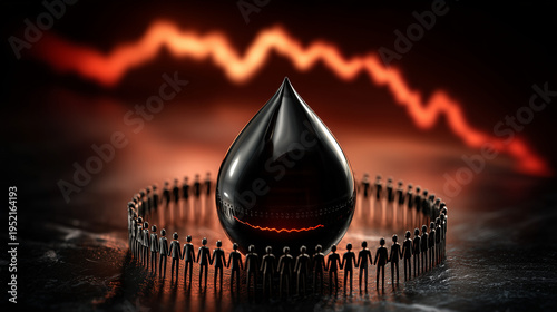 Oil Price Crisis: A symboli...