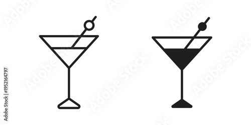 Cocktail icon set, logo vector eps10
