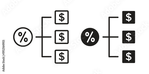 Commission icon set, logo vector eps10