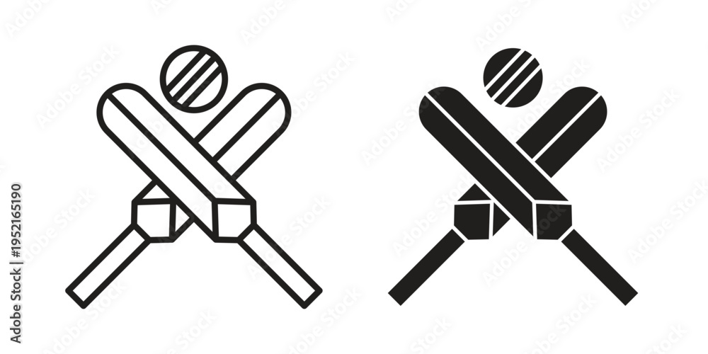 Fototapeta premium Cricket icon set, logo vector eps10