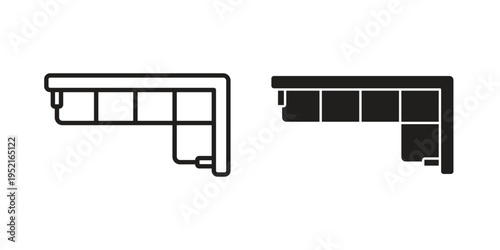 Corner sofa icon set, logo vector eps10