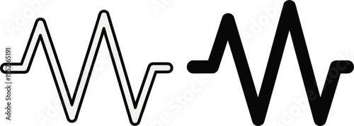 Heartbeat line icons set, ECG waveform symbols, pulse monitoring illustration, medical cardiology sign collection, health care diagnostics graphic, vital signs electrocardiogram design