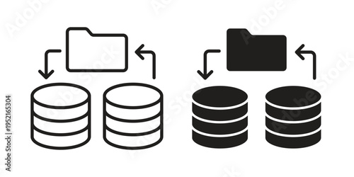 Data Migration icon set, logo vector eps10