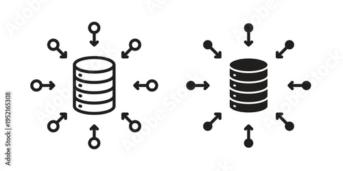 Data aggregation icon set, logo vector eps10