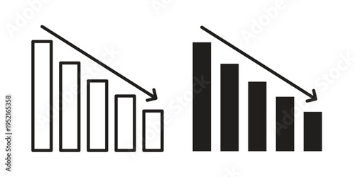 Decrease icon set, logo vector eps10