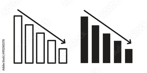 Decrease icon set, logo vector eps10