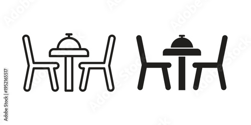 Dining table icon set, logo vector eps10