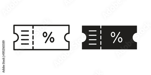 Discount coupon icon set, logo vector eps10