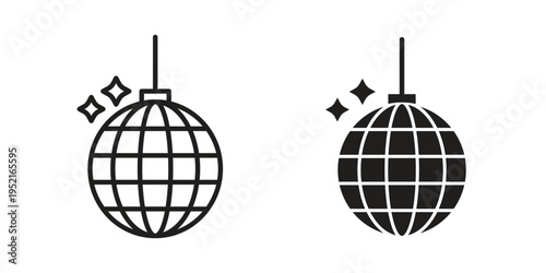 Disco ball icon set, logo vector eps10