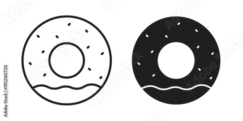 Donut icon set, logo vector eps10