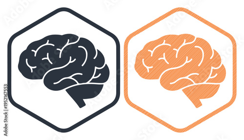 Two stylized brain icons, one dark and one light, representing different perspectives or ideas.